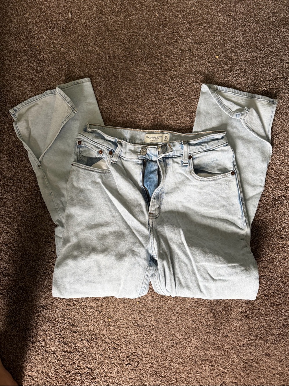 Abercrombie slim straight ultra high rise curve love- Light Wash Denim Jeans